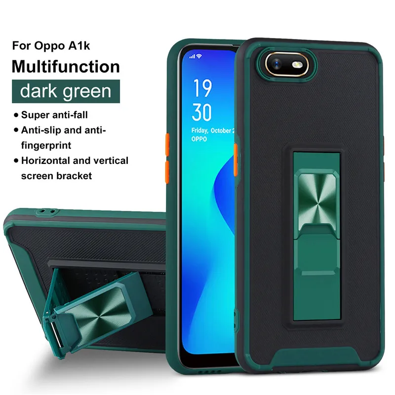 Shockproof Armor Case For OPPO A1K 6.1 Stand Holder Car Magnetic Ring Phone Cover for OPPO A1K A 1K A1 K CPH1923 OPPOA1K Cases