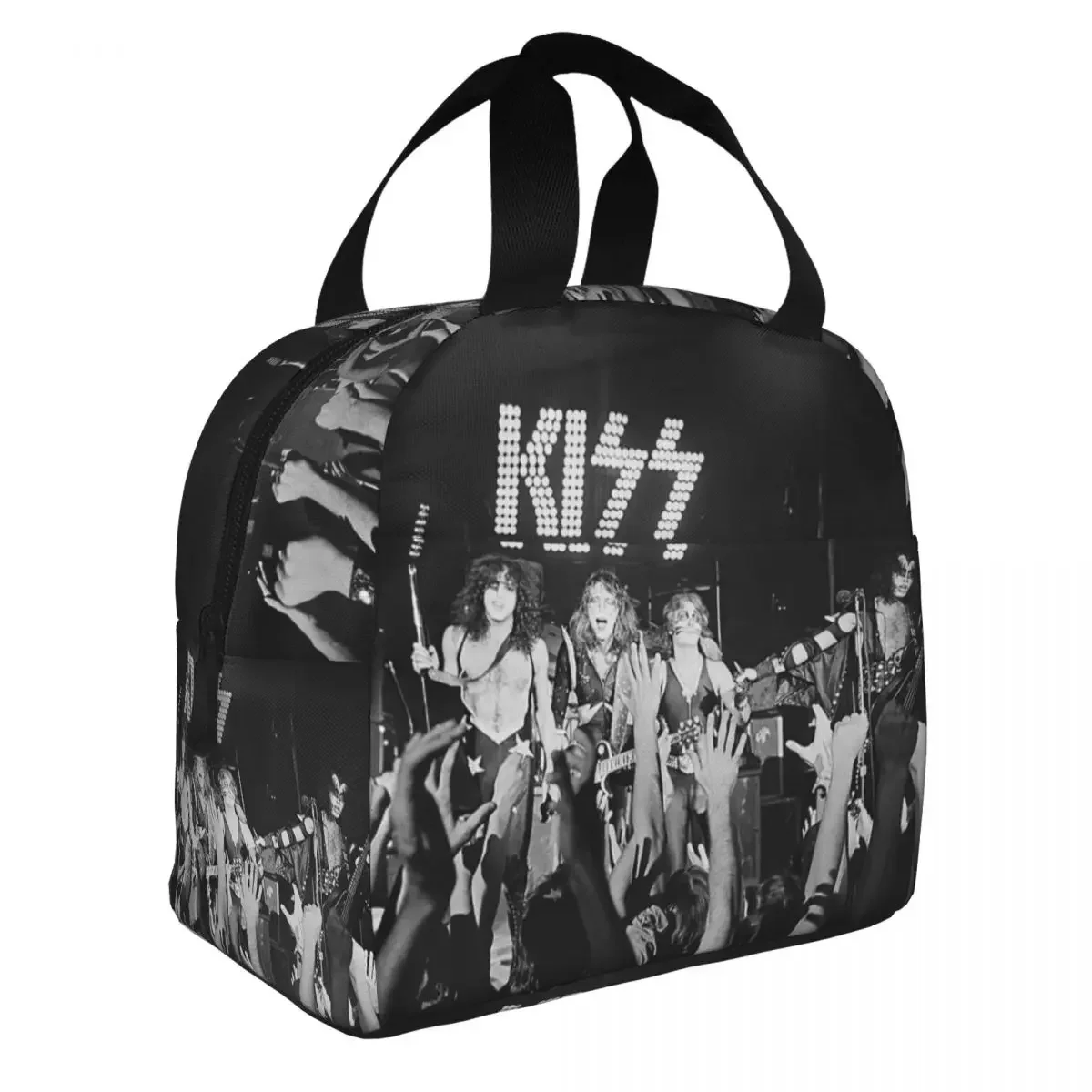 

Kiss Band Lunch Bento Bags Portable Aluminum Foil thickened Thermal Cloth Lunch Bag for Women Men Boy