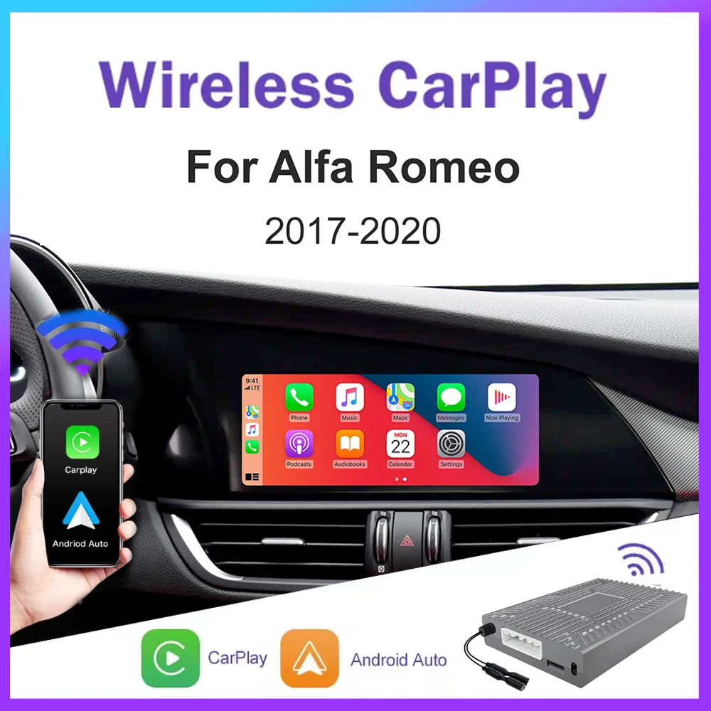 

НОВЫЙ беспроводной CarPlay Android auto для Alfa Romeo Stelvio Giulia 2017-2020, модуль Android Auto Navigation