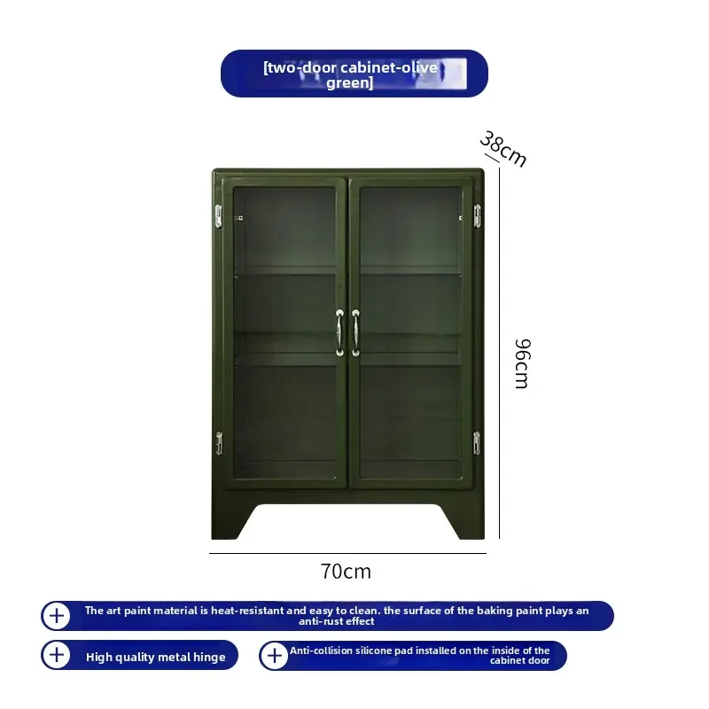 Retro figure locker, household metal glass chest