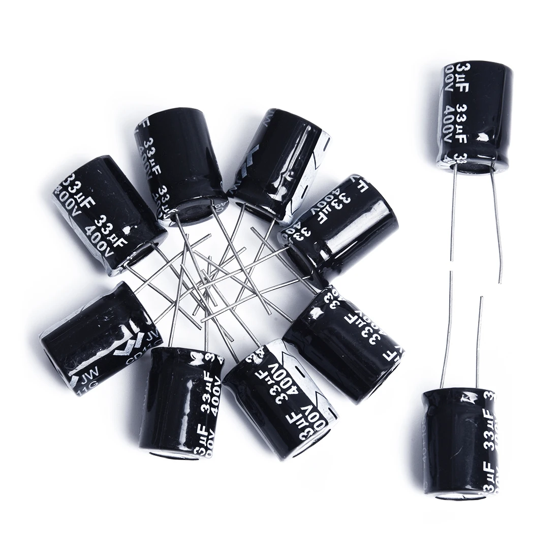 A40I 10pcs Capacitor Electrolytic Aluminum 33UF 400V Black