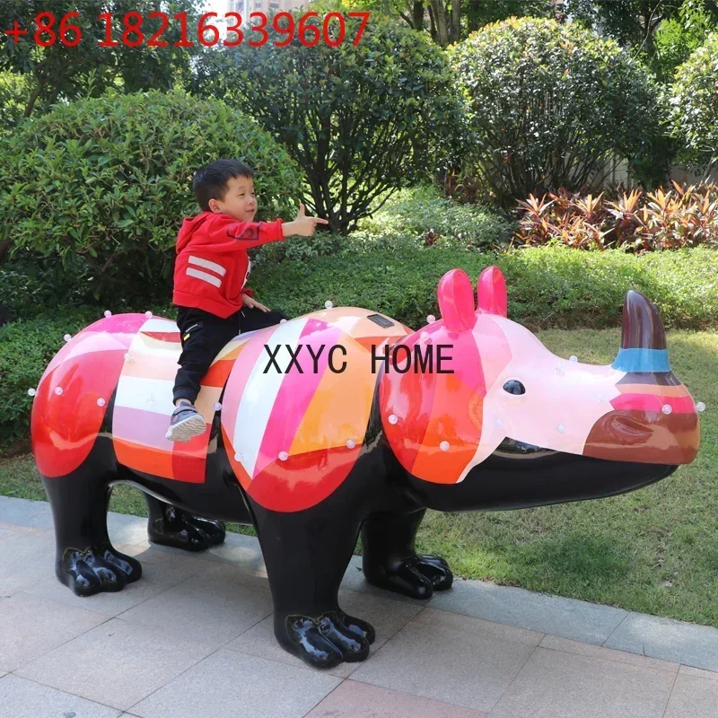 Shopping Mall Decoration Abstract Giraffe Creative Landscape Large Floor Ornaments