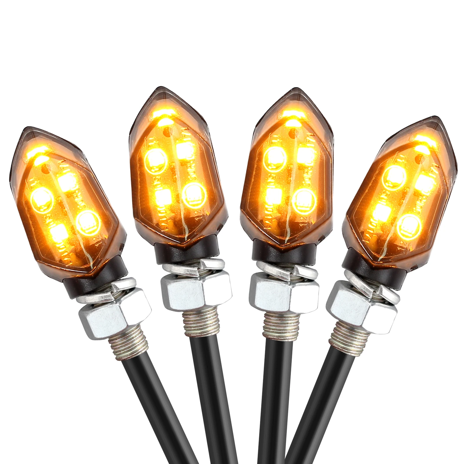 4Pcs/Set Universal LED Motorcycle Turn Signal Light Waterproof Blinker Indicator Moto Accessories For Harley Yamaha Motorcycle