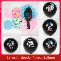 36-inch Giant Black Gender Reveals Balloon Boy or Girl Boys and Girls Large Latex Balloons Gender Show Party Decoration Supplies