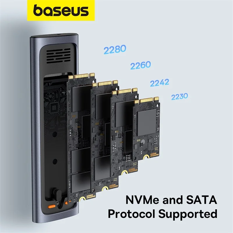 Baseus FlyJoy Series SSD Enclosure M.2 NVMe and SATA M.2NVMe/M.2SATA