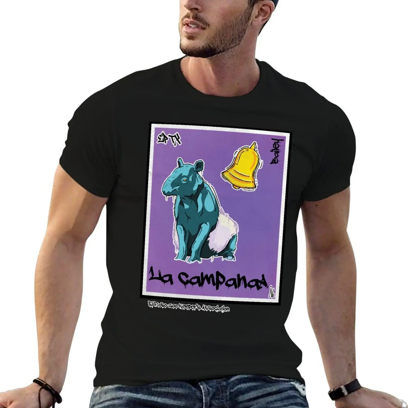 Camiseta masculina La Campana - The Bell, camiseta gráfica masculina, camiseta masculina lisa, camiseta masculina de luxo