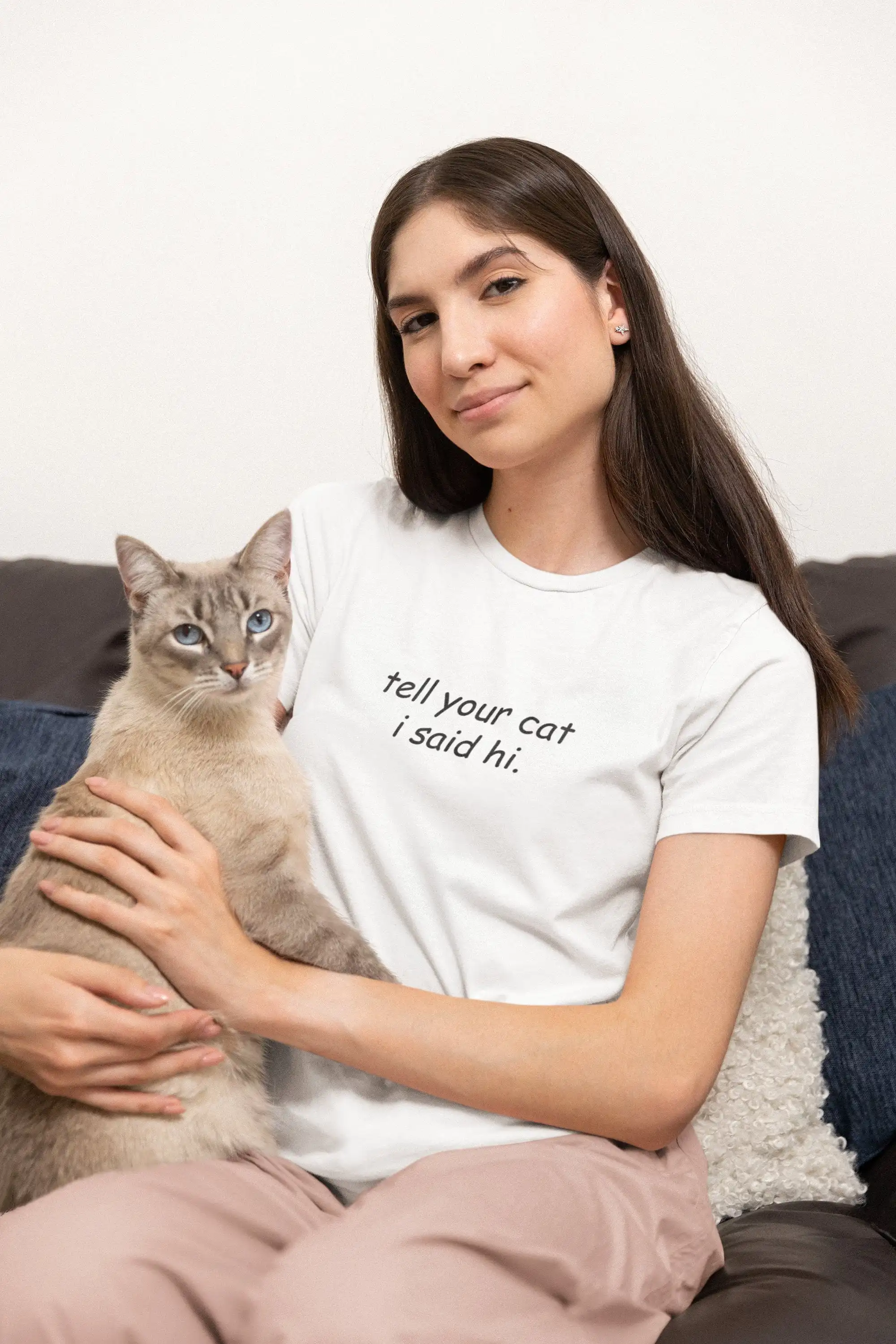 

Tell Your Cat I Said Hi T Shirt Funny Animal Heavy Cotton