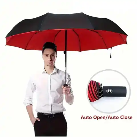 Fully Automatic Folding Uv Umbrella Large Size Sunny And Rainy Dual-Use Umbrella Sun Protection Sunshade Parasol