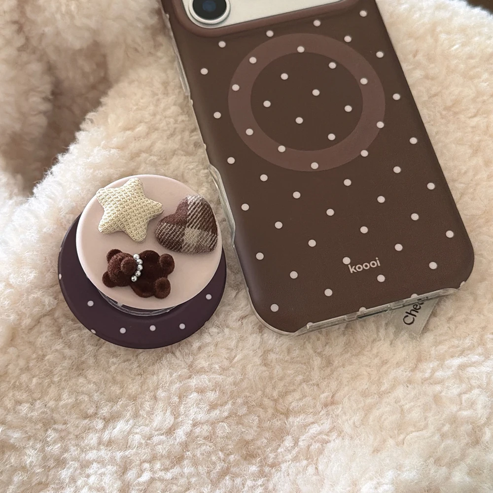 Luxuriöse braune weiße Polka Dot-Muster-Magnet-Handyhülle für iPhone 13, 14, 15, 16, 17 Pro Max, stoßfeste, niedliche Abdeckung für Magsafe-Hülle – Detail 22