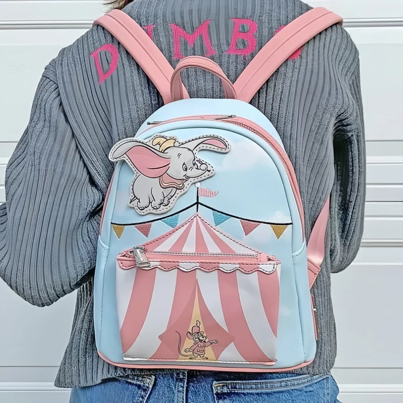 Hot Arrival Disney Loungefly Flying Circus Tent Mini Backpack Dumbo Backpack Women Casual Backpack Student Satchel Travel Bag  ﻿