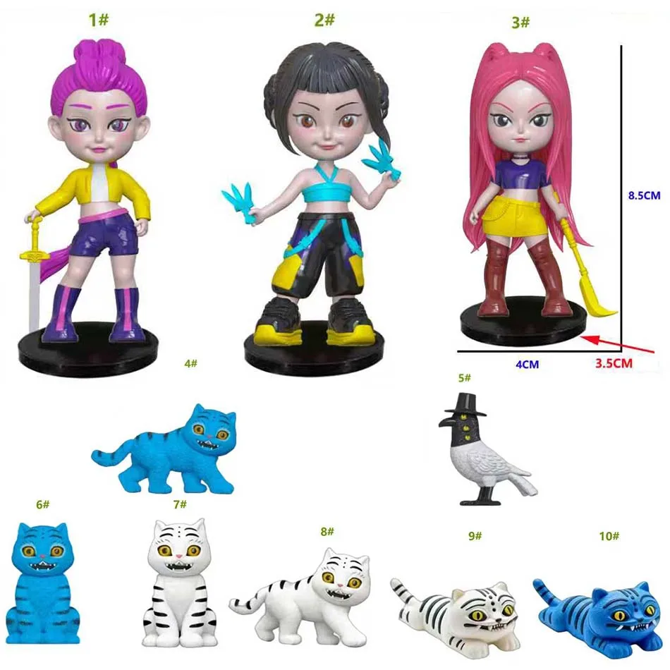 Kpop شيطان الصيادين أنيمي الشكل اللعب لطيف بولي كلوريد الفينيل المنقولة المفاصل عمل نموذج لجسم دمى الاطفال عيد ميلاد الديكور لعبة الهدايا #2