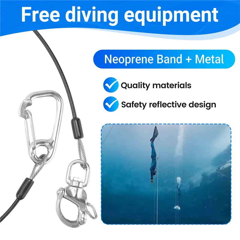 

AZ-Freediving Lanyard Leash With Scuba Diver Wristband Strap Freediving Safety Rope For Freediving Scuba Dive