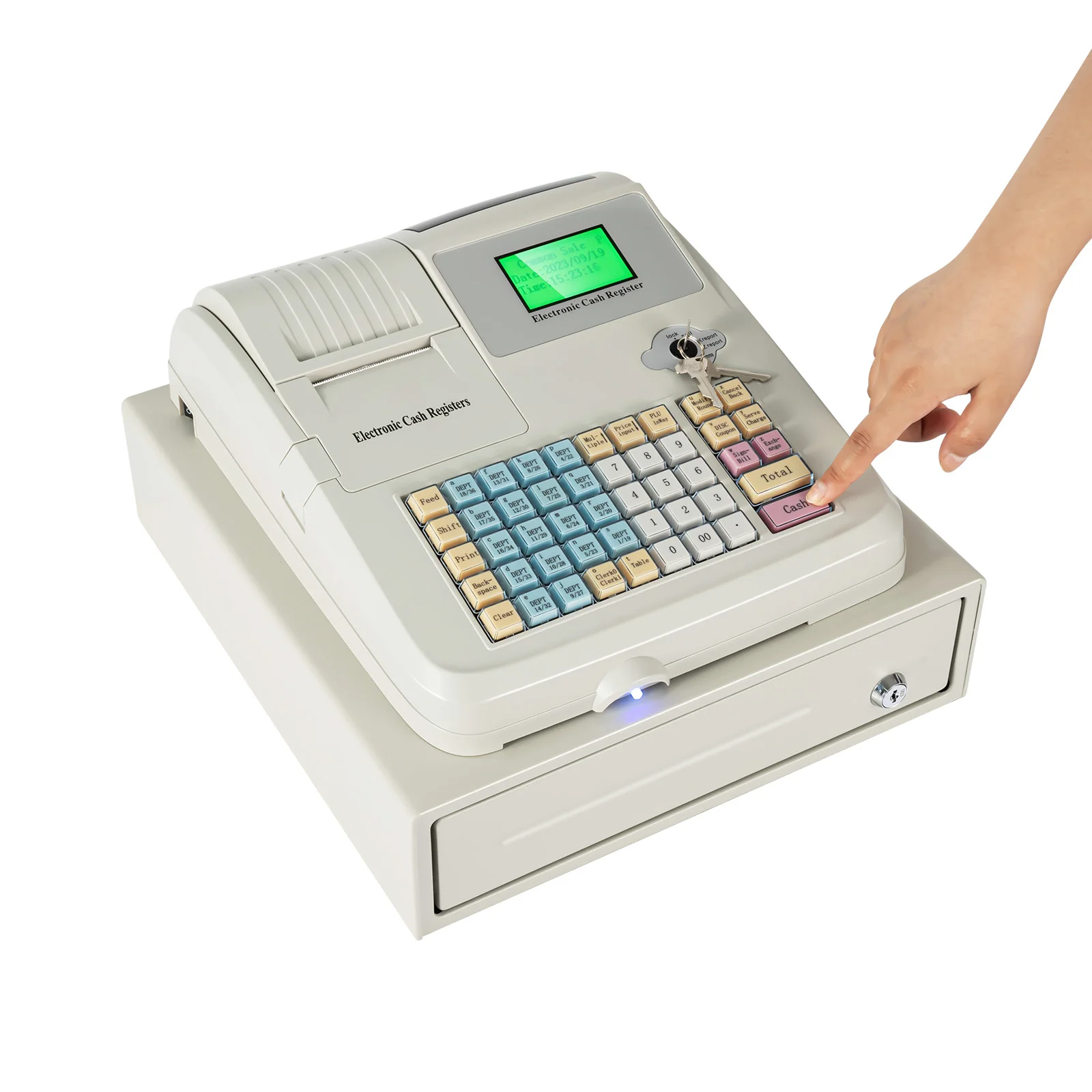 48 Keys Electronic Cash Register POS Cash Machine Supermarket LED Display NEW US