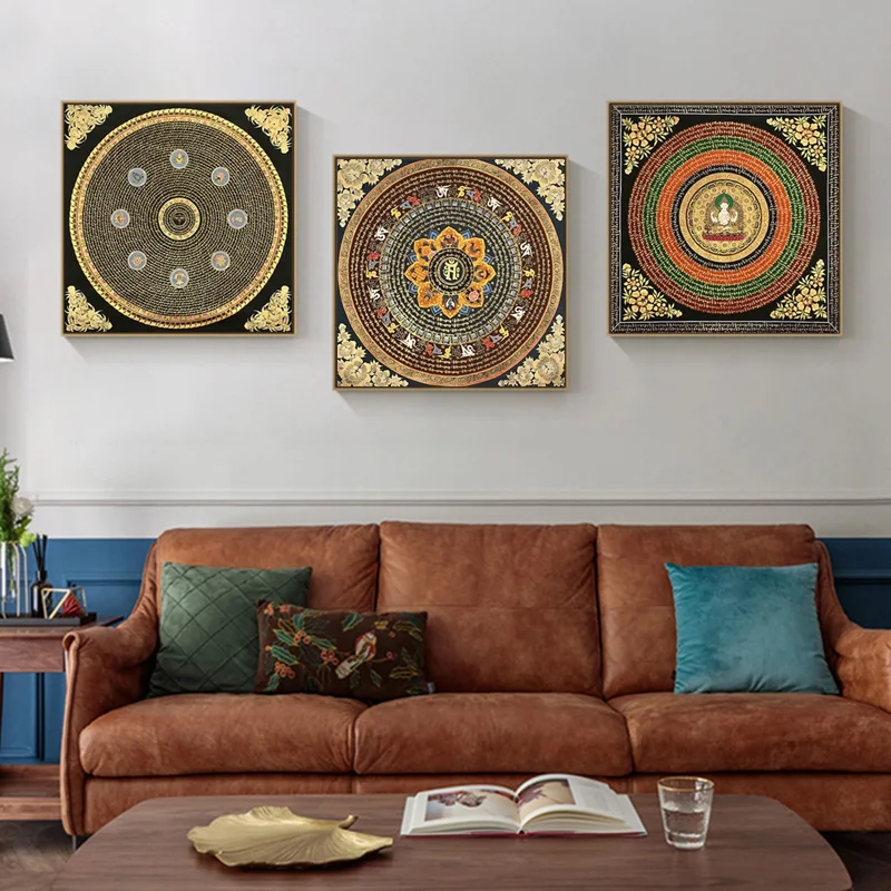 Classic Golden Tibet Thangka Buddha Canvas Paintings And Prints Wall Art HD Pictures For Living Room Home Decor Frameless Gifts - Image 3