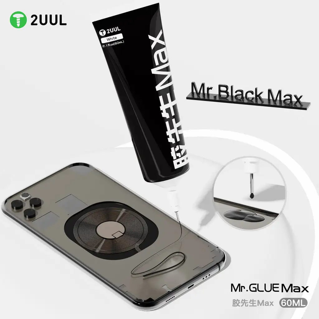 Imagem -02 - Glue Max Tela do Telefone Móvel Selante de Moldura de Vidro Reparo de Tela Externa Preto e Branco Ferramentas Especiais 60ml 2uul Mr.