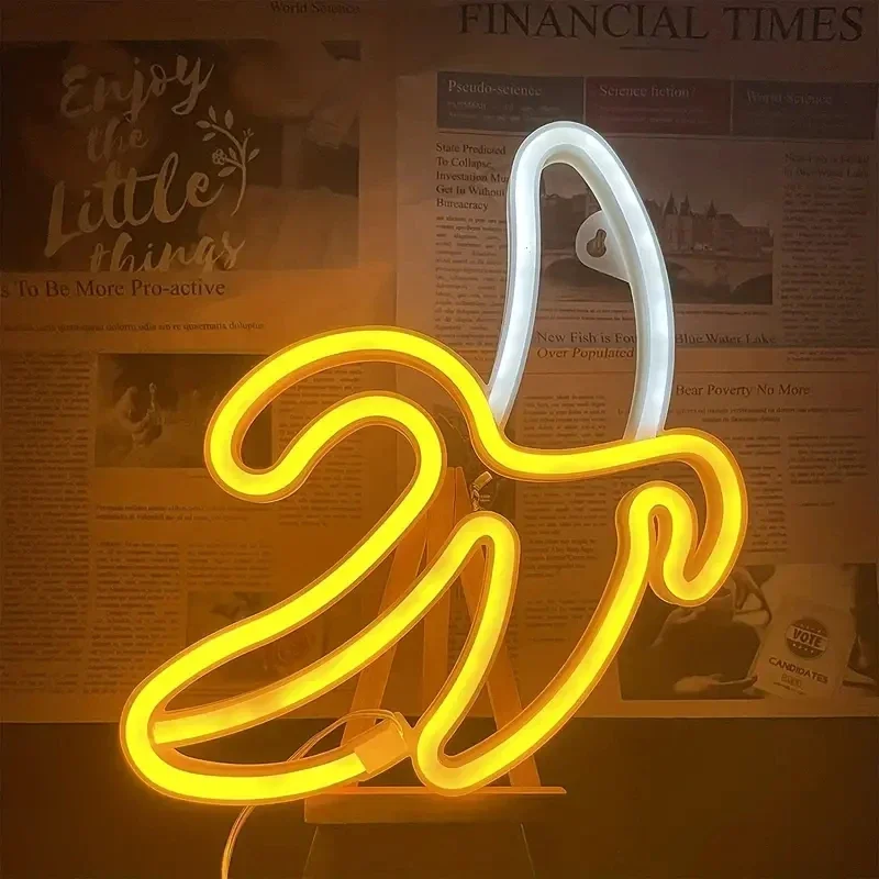 Imagem -06 - Led Neon Sign Lamp para o Quarto das Crianças Wall Art Decor Pêssego Cereja Banana Fruta Loja Mercado Casa Festa Aniversário