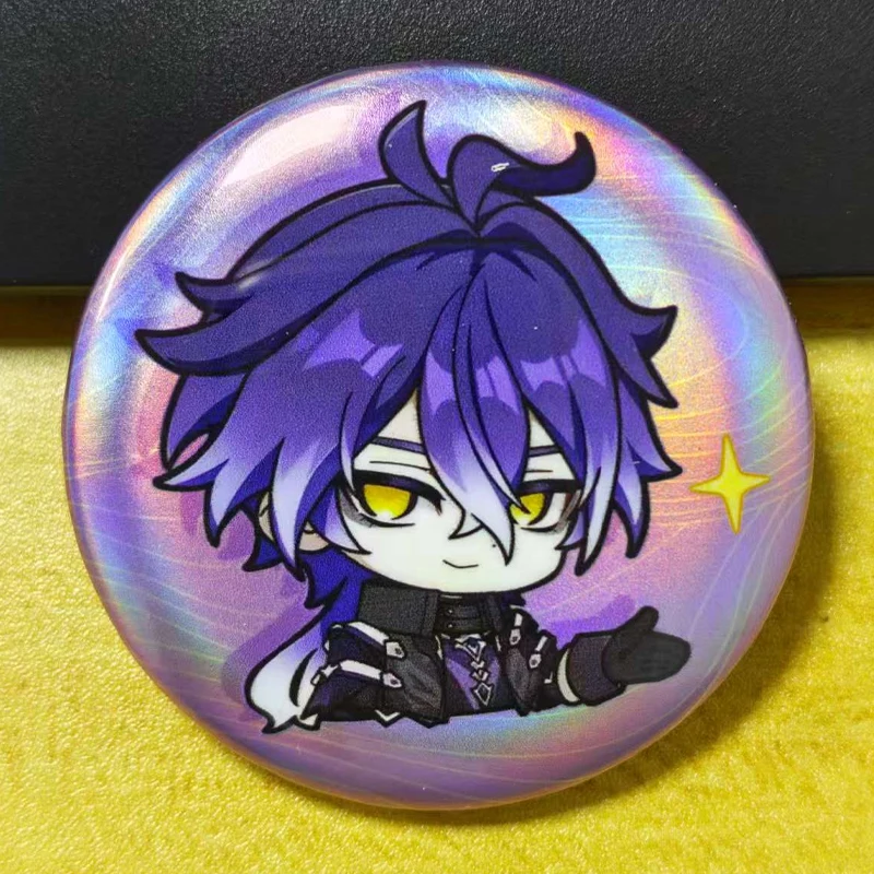 Anime Kyryll Chudomirovich Flins Cosplay Laser Badge Cartoon Emblem 58mm Brooch Breastpin Gift