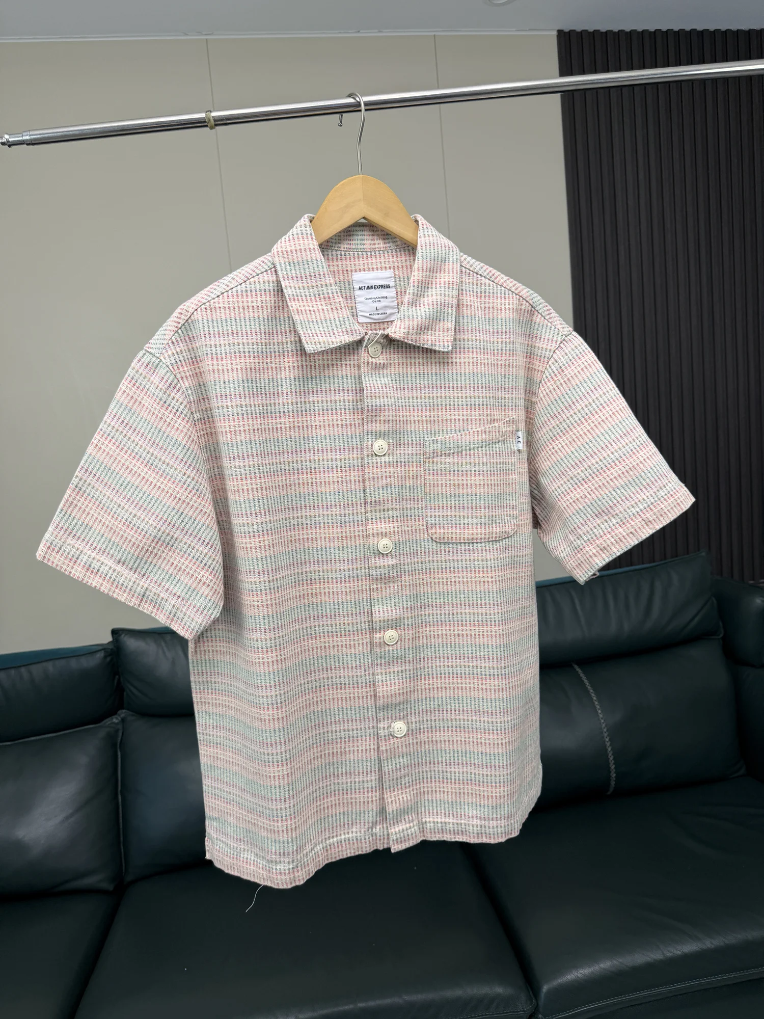 

Retro Japanese Style Men's Summer Casual Comfortable Loose Short Sleeve Striped Shirt Breathable Fashion Urban Standard Fit