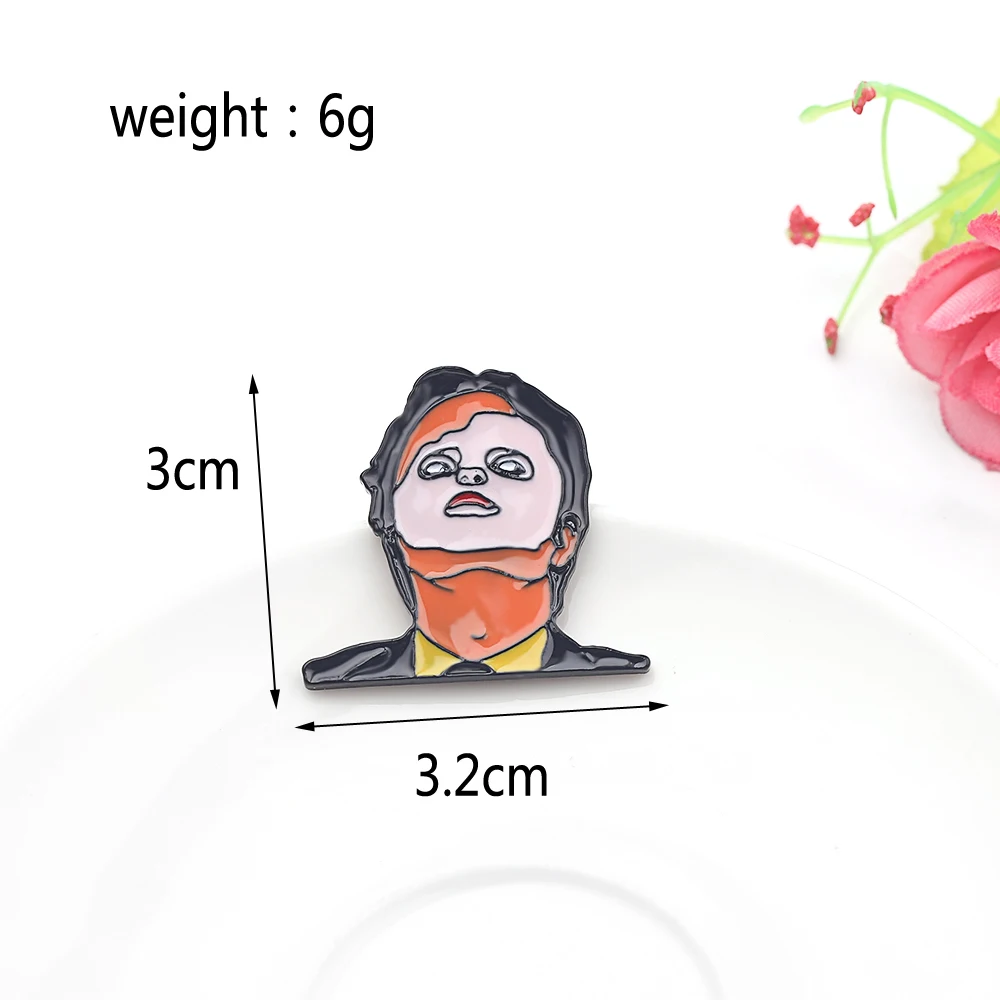 Dwight Schrute Mask Brooch Badge  for Backpack Clothing Accessories  Enamel Lapel Pin Button Souvenir Gift