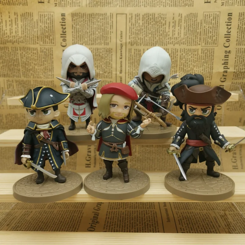 Original Assassine Figure Creeda Actoys Edward Connora Teach Fantasy Figurines Ornaments Accessories Children Collection Present