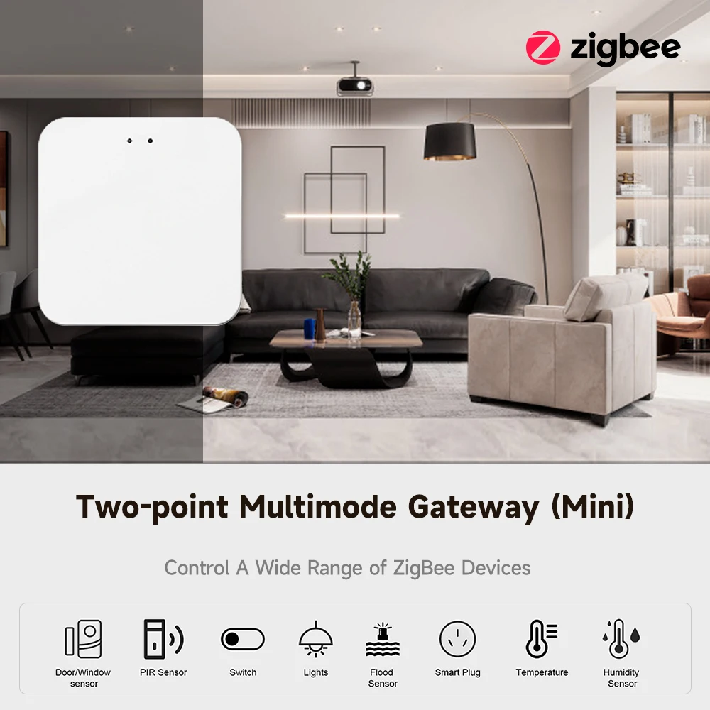 Puerta de enlace Hub multimodo con cable inalámbrico Tuya Zigbee para automatización del hogar inteligente para dispositivos Zigbee a través de