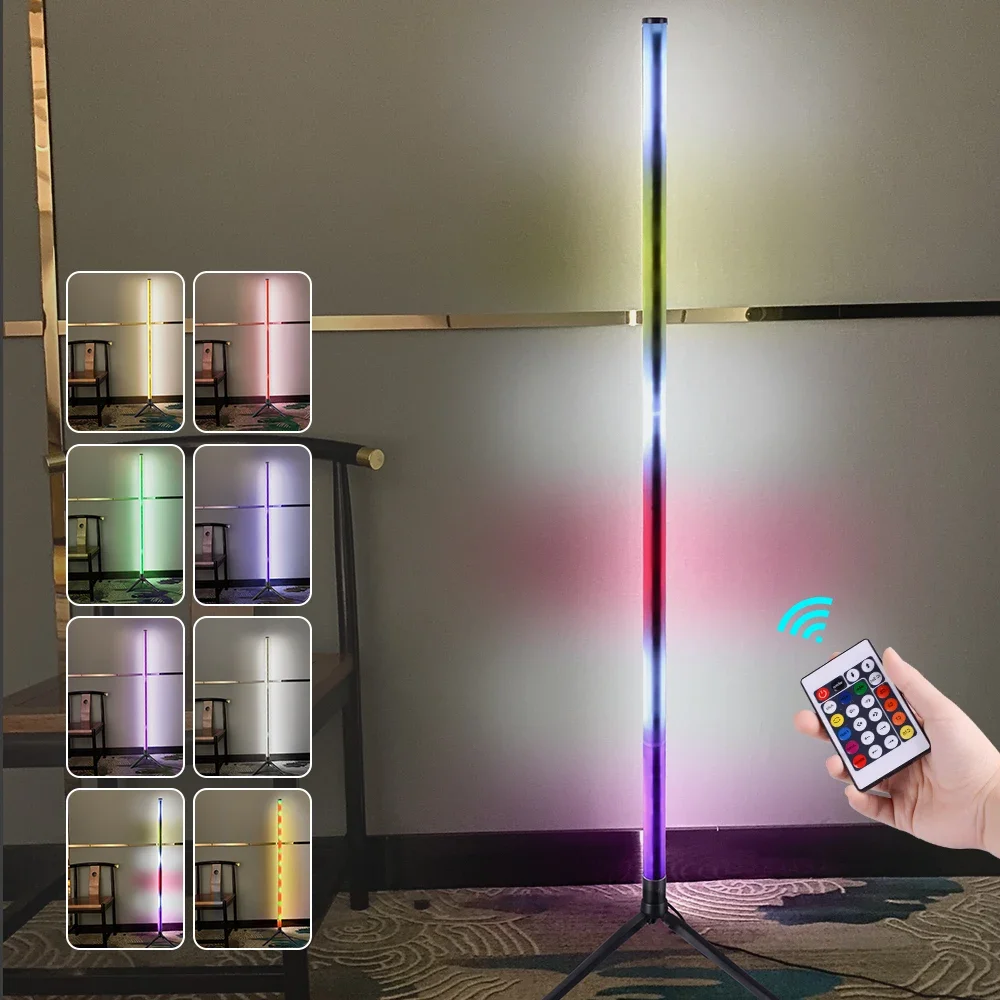 1PC Smart RGB Floor Lamp  Dimmable Corner Lamp Bedroom Ambient Lighting Scandinavian Style Color Changing Dimmable Soft Lighting