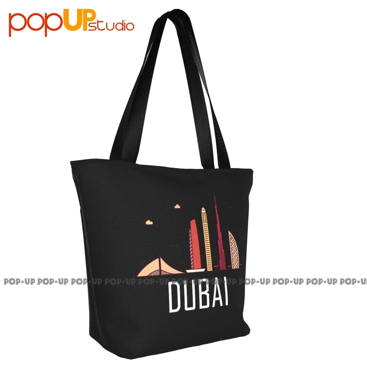 Bolsa de compras reutilizable para supermercado, bolso de mano a la moda de Dubai, rascacielos de Skyline, Khalifa Burj Al Arab