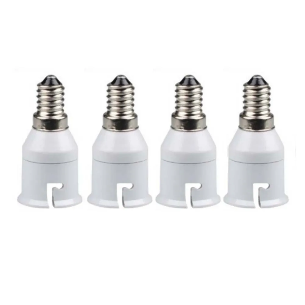 

4Pcs E14 to B22 Light Socket Adapter Sturdy Trustworthy Multiuse Easy Removal Home LED Lamps White E14 to B22 Ligth Socket