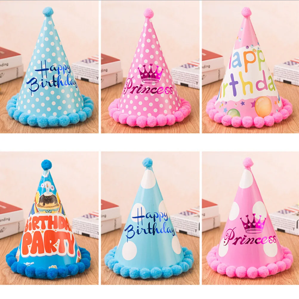 

12Pcs Birthday Party Cone Hats Colorful Decorations Happy Birthday Fun Photos Table Settings One Size Fits Most