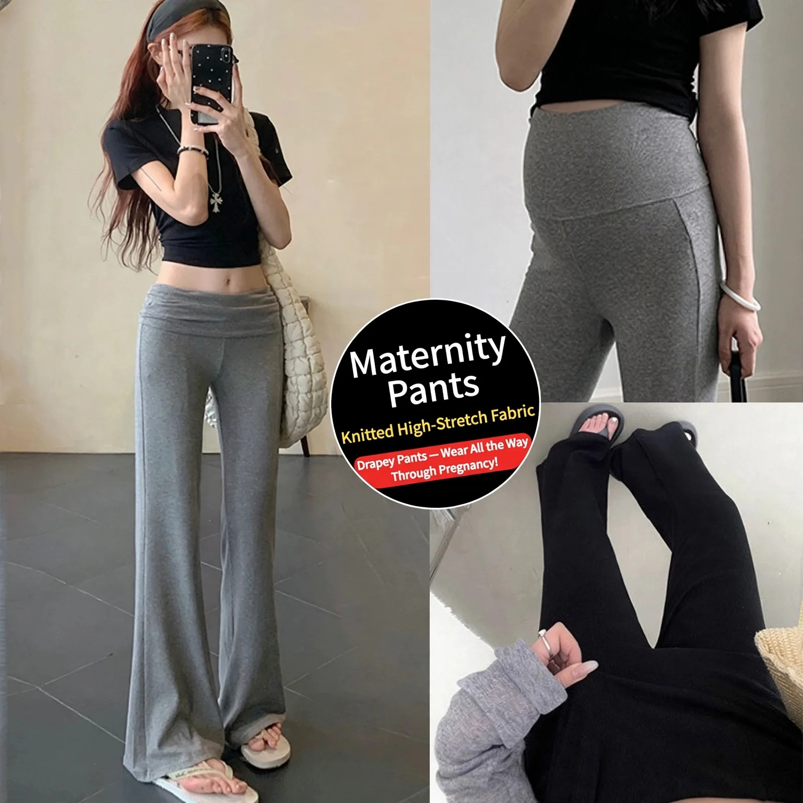Maternity Leggings Yoga Pants Summer Thin Slim Fit Stretch Pregnant Women Spring Autumn Travel Beach Daily Work Home Wear