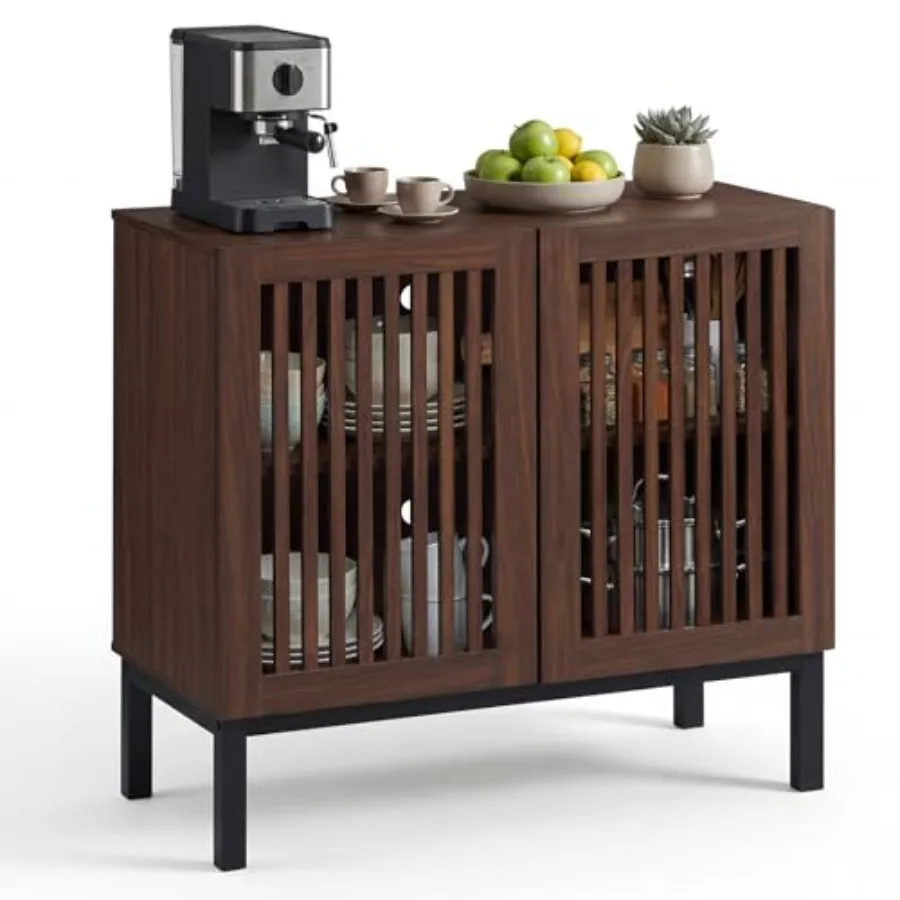 

Буфет-сервант в стиле фермерского дома с 32 отделениями, с решетчатыми дверцами, регулируемой полкой, деревянный акцентный шкаф для хранения для кухни