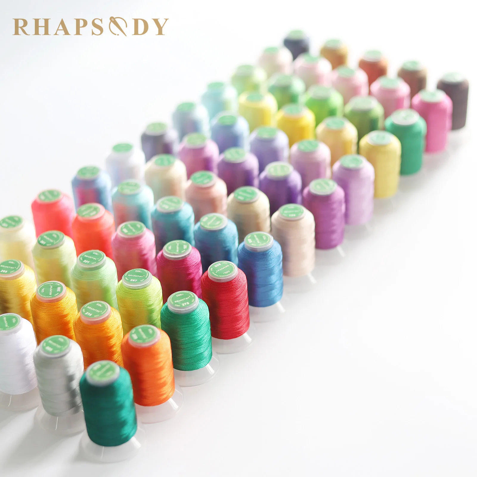 

Rhapsody 40WT Polyester Embroidery Machine Thread 550Y for Brother Babylock Janome Singer Pfaff Husqvarna Bernina Sewing 60Color