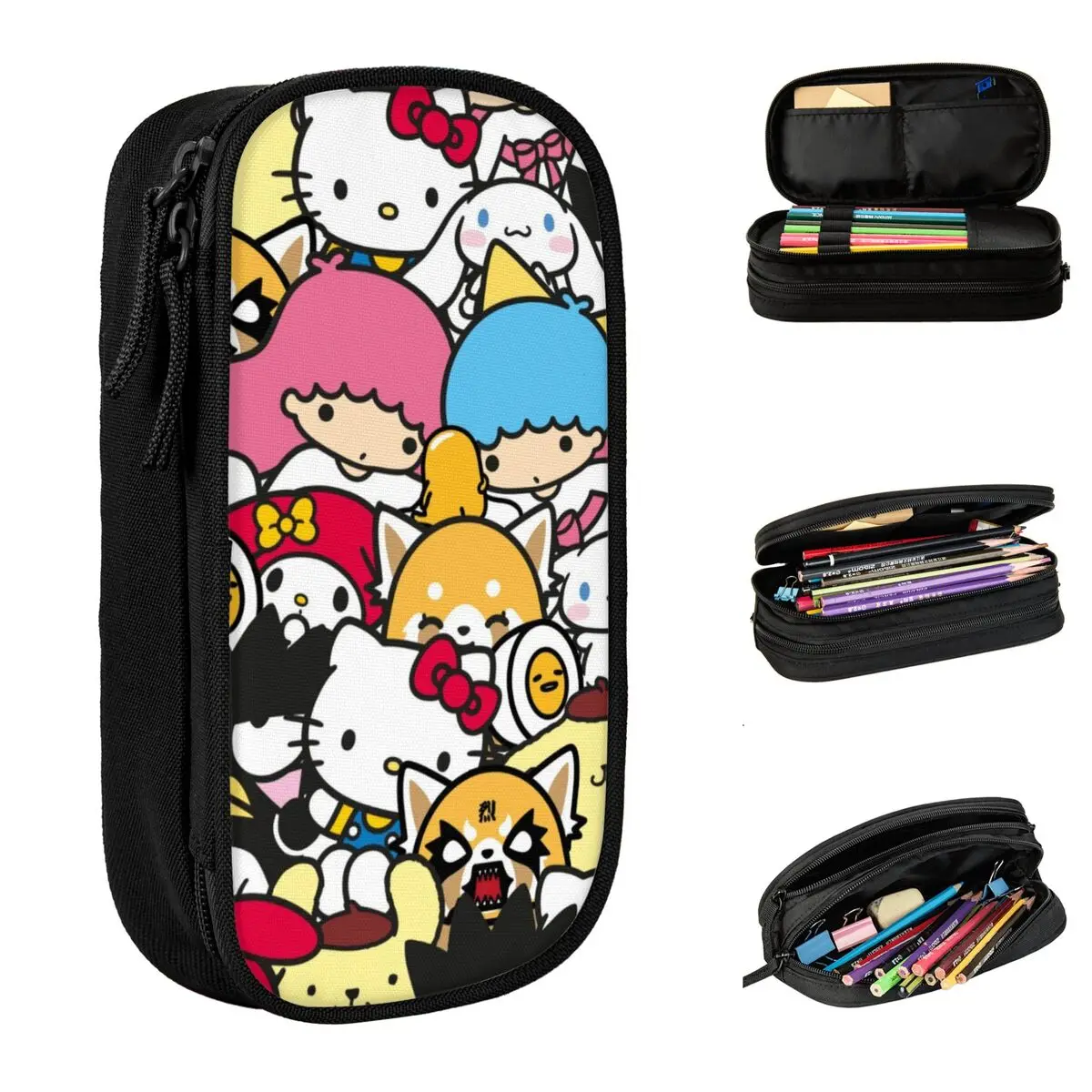 

Hello Kitty Pencil Case Pen Holder Bag Kids Large Storage School Supplies Zipper Pencilcases