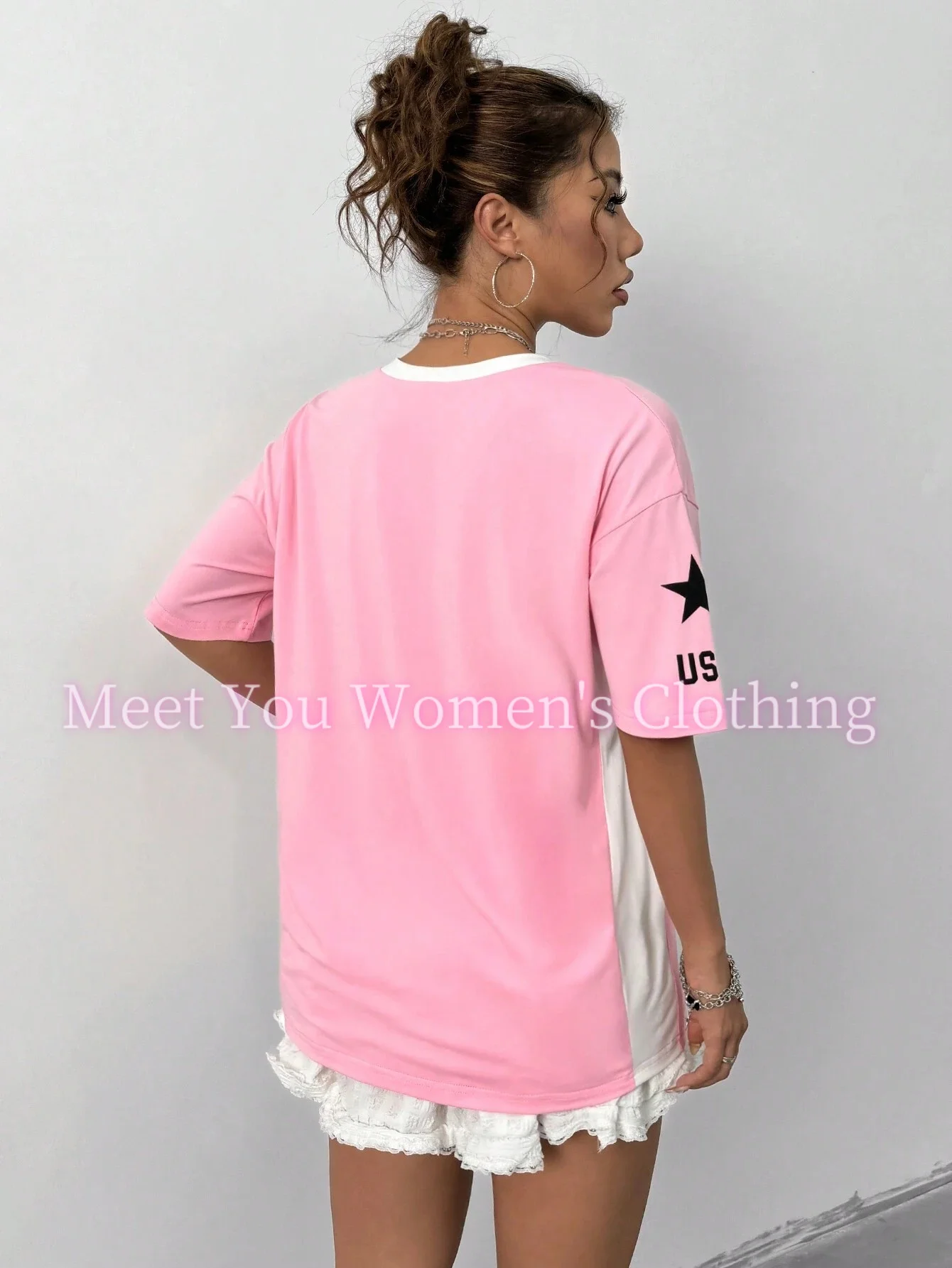 Women CALIFORNIA Number 21 Print T-shirts Female Summer Basic V-neck Tees Casual Retro Streetwear Ladies Sport Plus Size Tops - Image 5