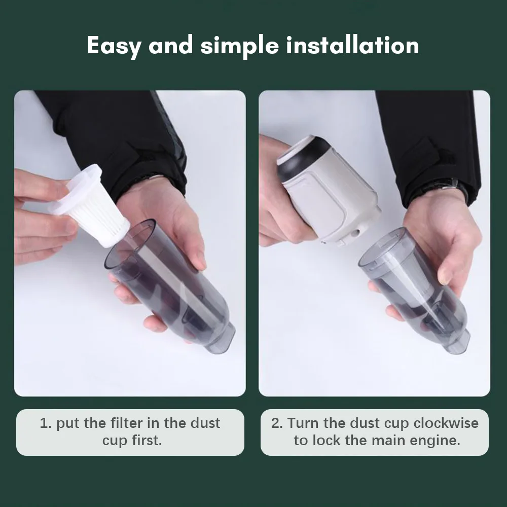 Handheld Car Vacuum Cleaner Handheld Cordless Cleaner Portable Mini Air Duster & Hand Pump With 9000Pa Suction USB Charge