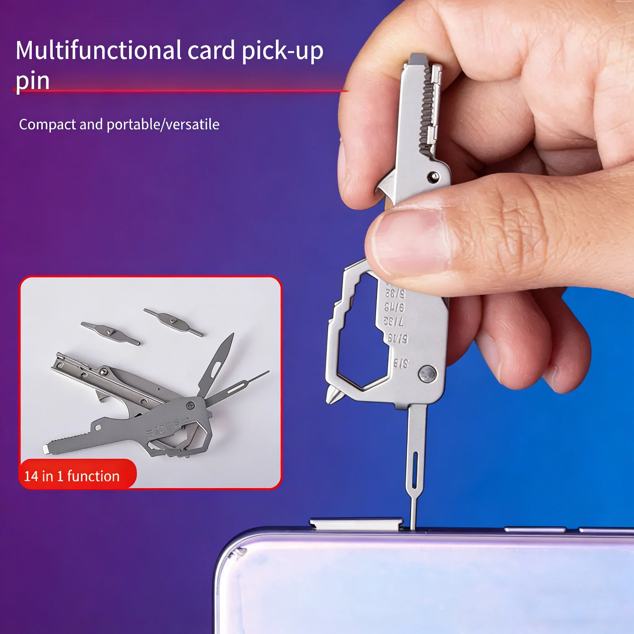 

Многофункциональный брелок-карта инструментов — аварийный ремонтный комплект из нержавеющей стали для дрона, наружного и домашнего использования