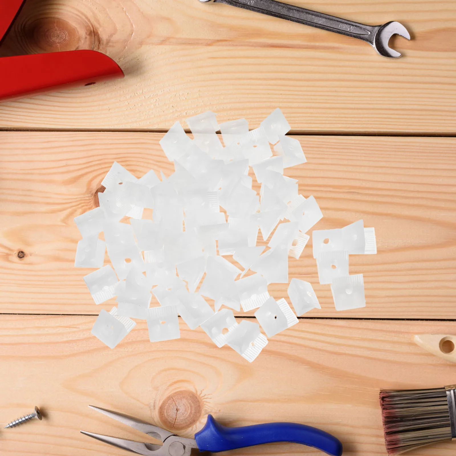 

100pcs Corner Brace Bracket For Drawer Bottom Support Repair Wedge Plastic Metal Fixing Kit Durable Furniture Reinforcement Easy