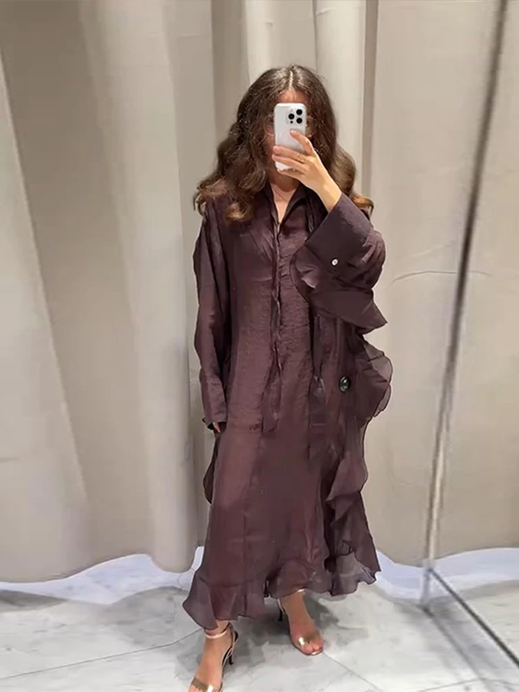 Модное длинное платье нестандартной формы для женщин