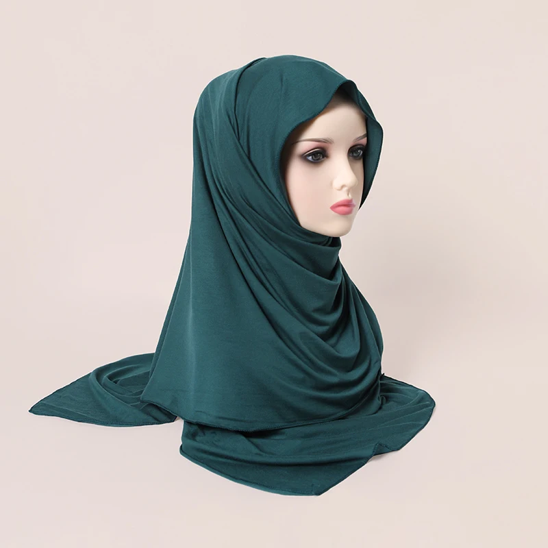 Cotton Muslim Women Chiffon Hijabs Scarves Women Muslim Shawls Rhinestone Headscarf Wraps Turban Islamic Clothing Solid Bandana