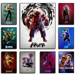 Popular Video Game Street Fighter 6 Characters Poster Classic Fighting Cool Canvas Painting Wall Art Picture for Club Home Decor