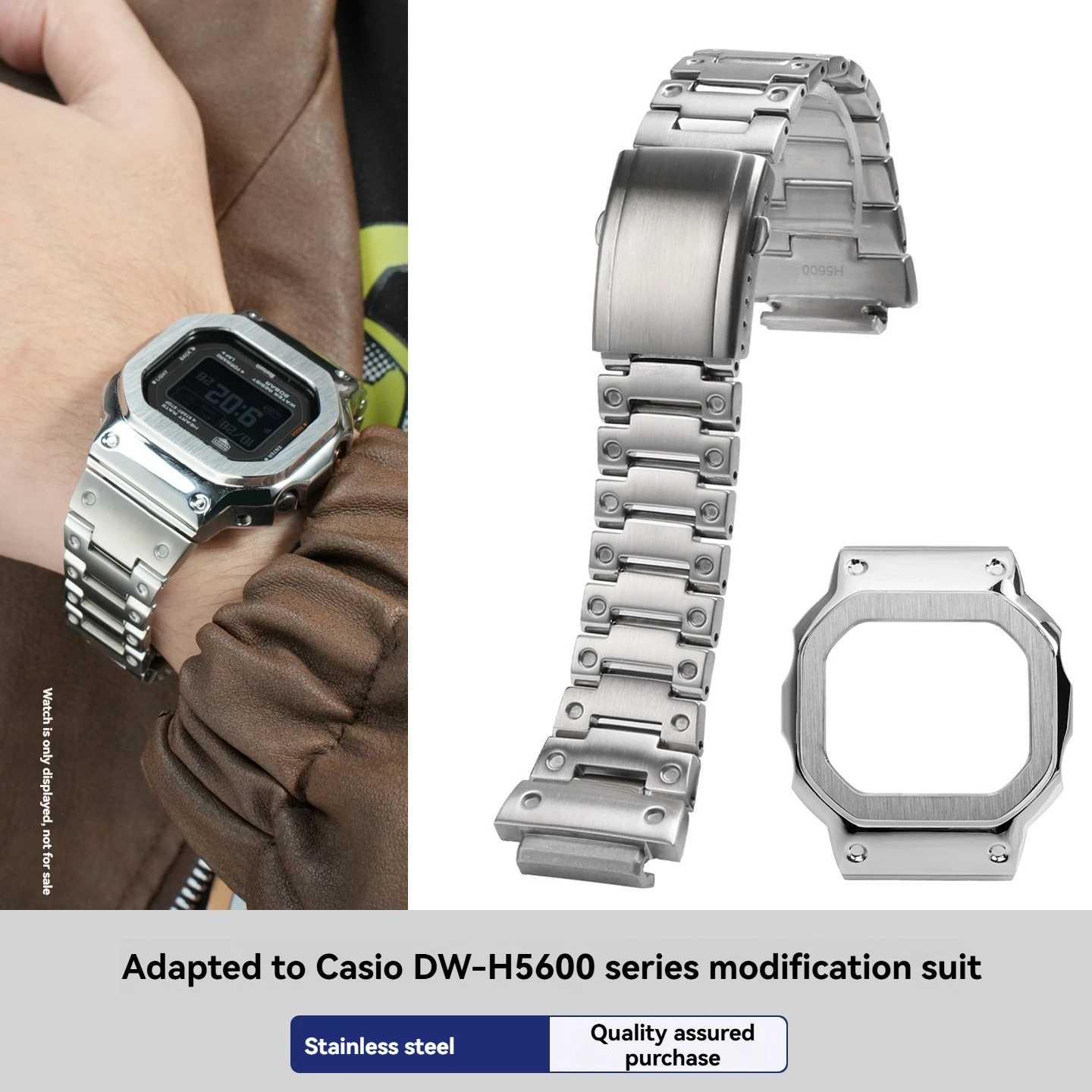 

Модное цельнометаллическое обновление для Casio G-Shock Square, корпус из нержавеющей стали и набор браслетов для мужских часов DW-H5600MB