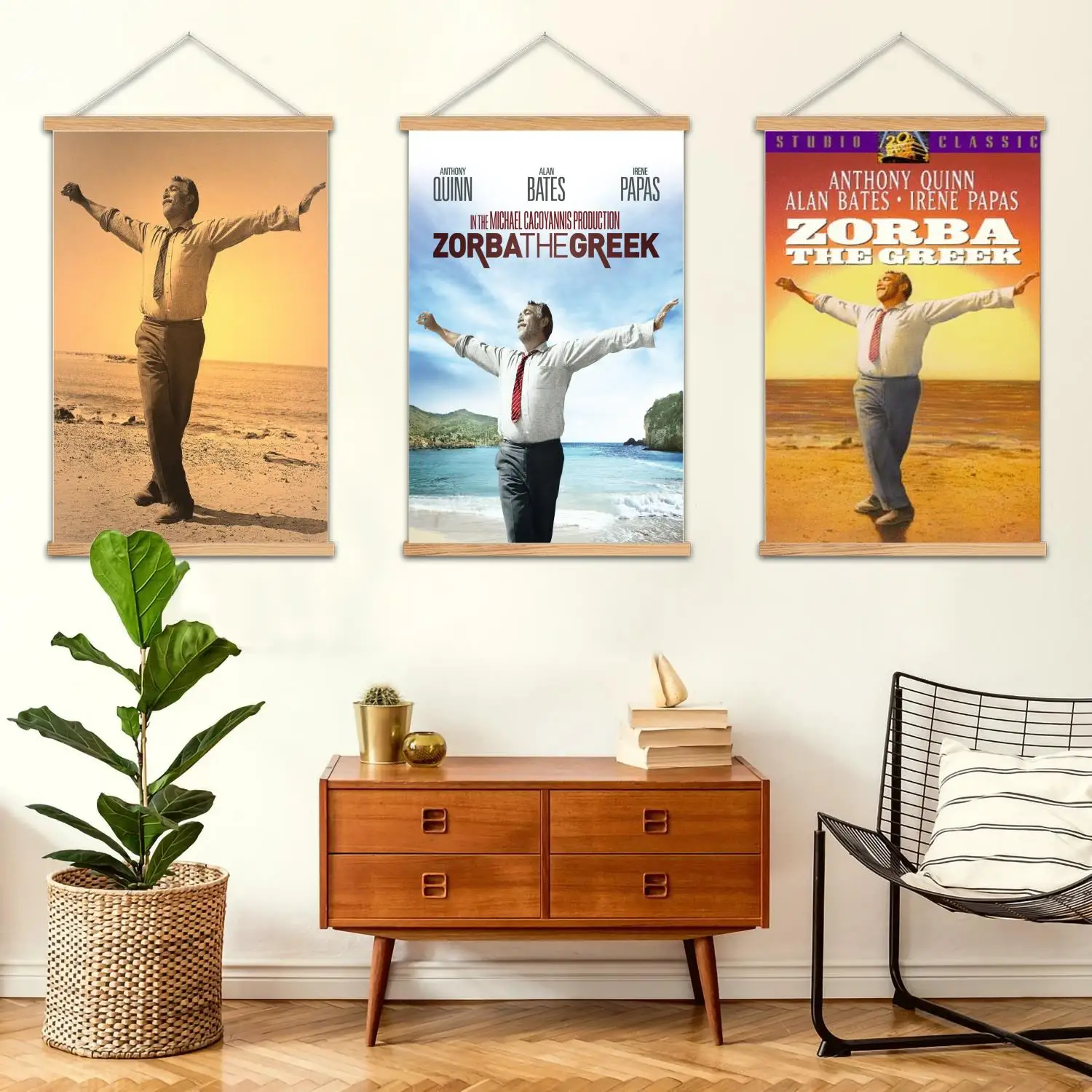 zorba dance anthony quinn  Framed Wall Painting Canvas Art Poster, Wall Art,  Modern Family, Bedroom Decor,Decorative painting