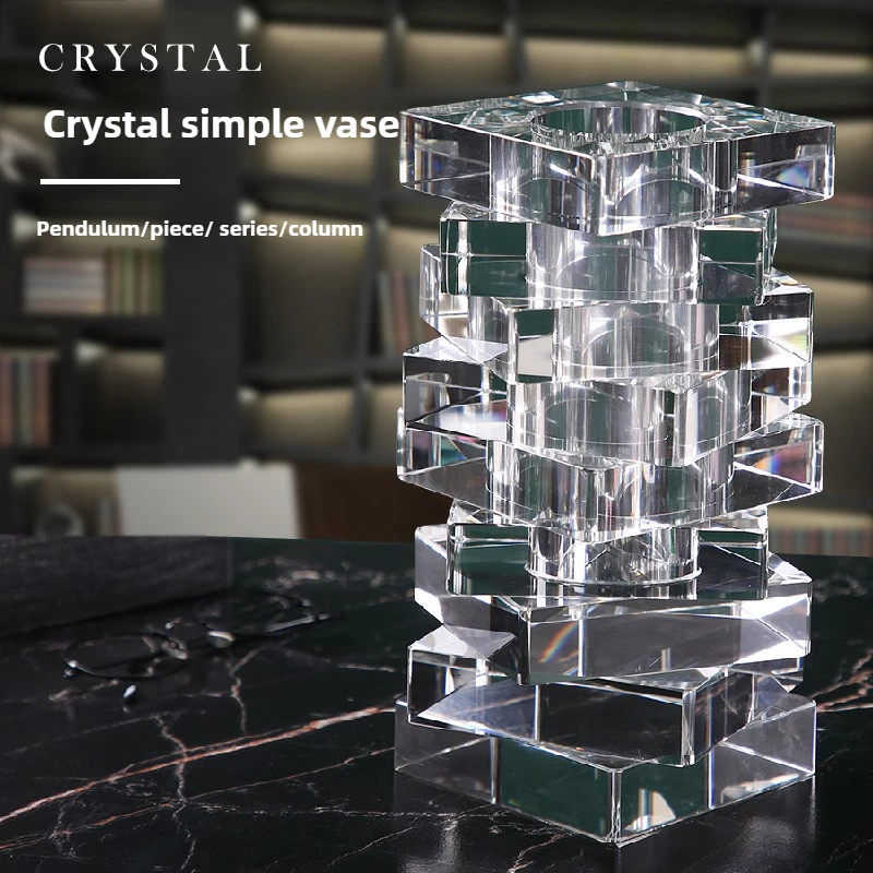 

Modern Crystal Vase – Nordic Style Folded Glass Decor for Living Room, Handcrafted Luxury Centerpiece