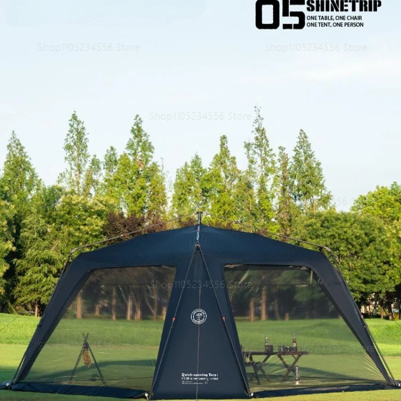 Уличные автоматические купольные палатки 05 с водонепроницаемым, солнцезащитным и большим кемпинговым навесом на молнии и москитной сеткой