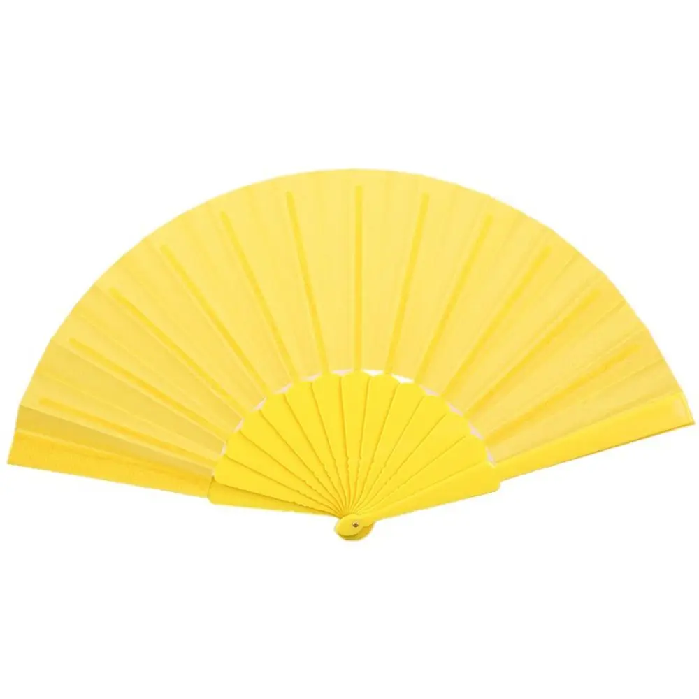 Portable Folding Fan Plastic Plain Fabric Hand Fan Elegant Chinese Silk Fan Handheld for Weddings Travel Party Dancing Cosplay