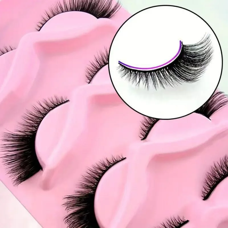 Cat Eye Faux Mink Strip Lashes, Extended Outer Corner False Eyelashes, Voluminous Natural Eyelashes for European & American Make