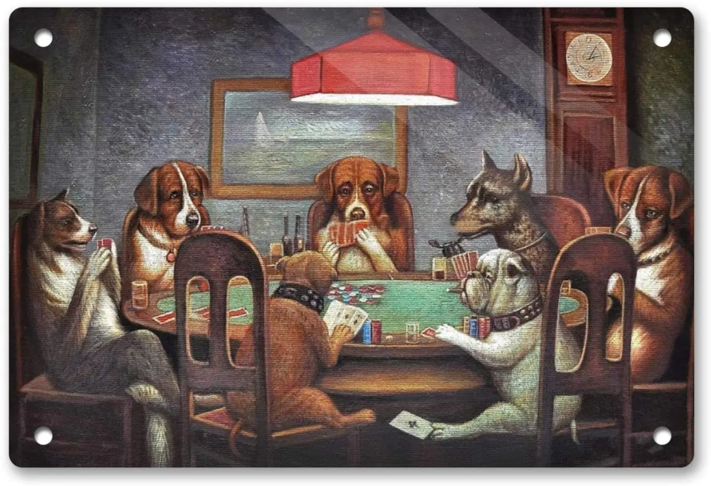 

Dajoan Puppies Playing Poker Animal Metal Tin Sign Vintage Tin Signs Poster Style Wall Art Decor 12x8inch