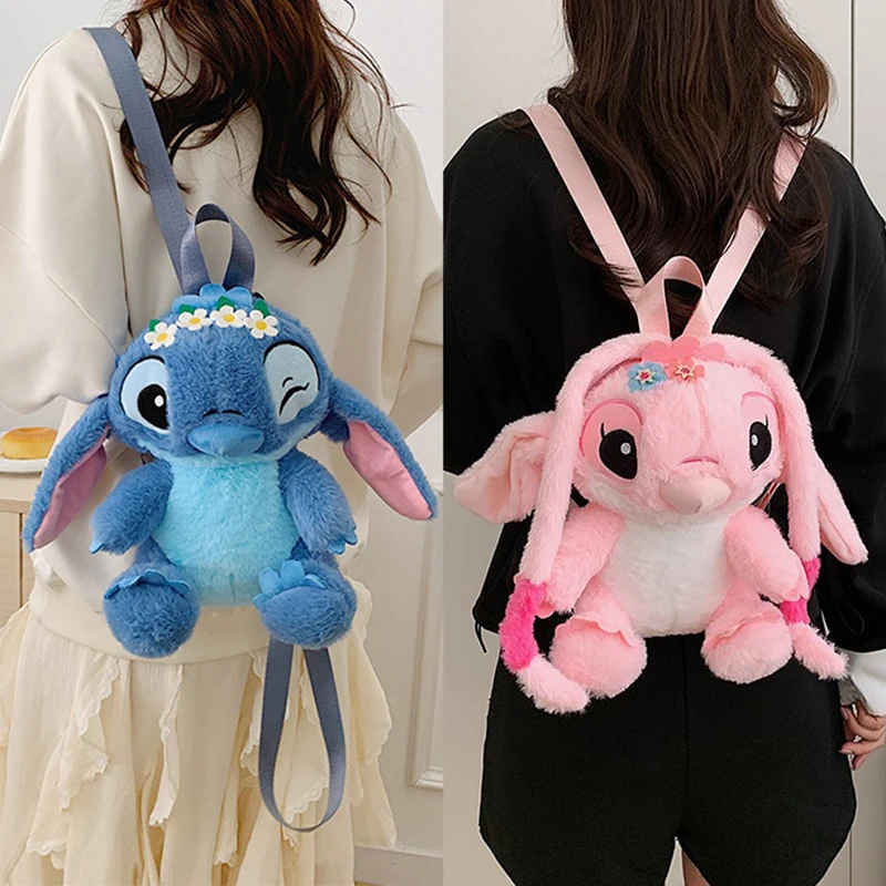 حقيبة ديزني ستيتش أنجل القطيفة، حقيبة ظهر دمية الرسوم المتحركة اللطيفة، حزام كتف قابل للتعديل، هدايا عيد الميلاد والكريسماس #1