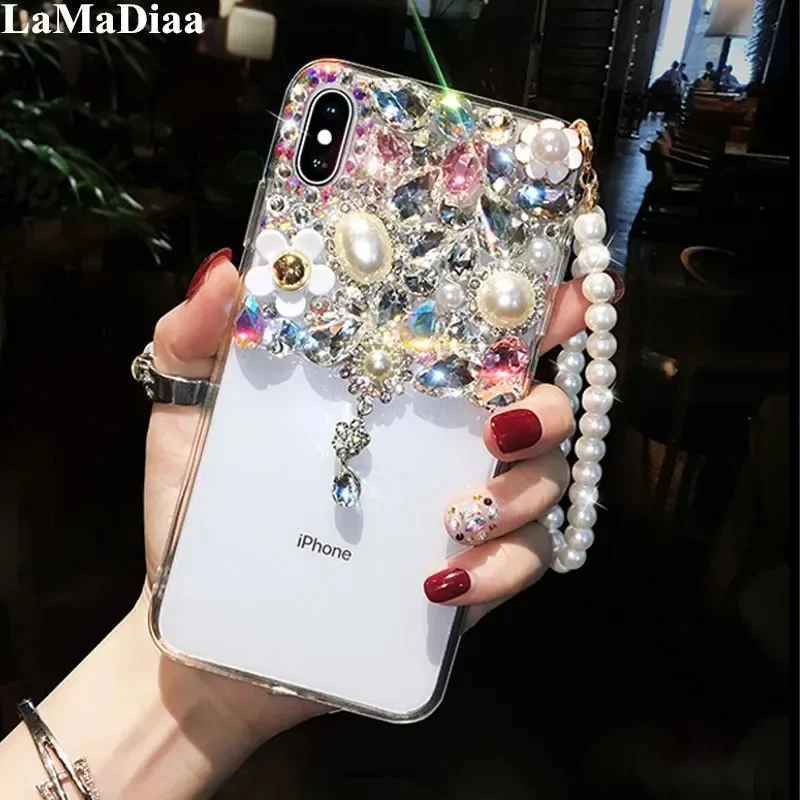 

Bling Jewelled Rhinestone Crystal Diamond Soft Back Pendant Phone Case Cover for Samsung Galaxy S23Ultra S24 S21 S22 PLUS Note20