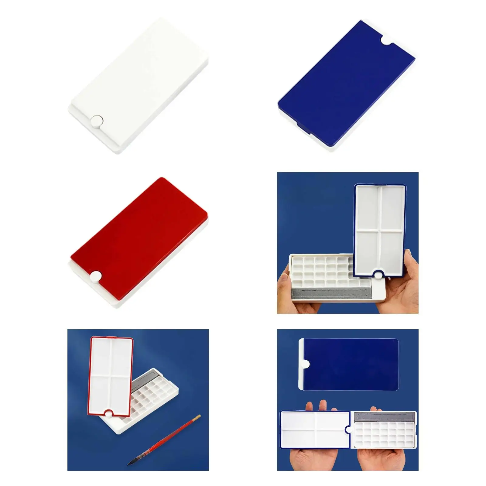 

Watercolor Palette Mini Portable 28 Wells 360 Rotating Paint Box for Outdoor Sketching Color Mixing Painting Plein Air Painting